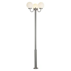Lámpara de exterior Samuel de Lindby, 218 cm, 3 luces, globo, E27, IP44
