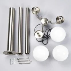 Lámpara de exterior Samuel de Lindby, 218 cm, 3 luces, globo, E27, IP44