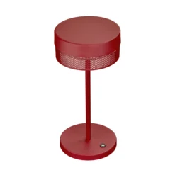 Lámpara de mesa LED Batería recargable de malla, altura 30 cm, rojo indio