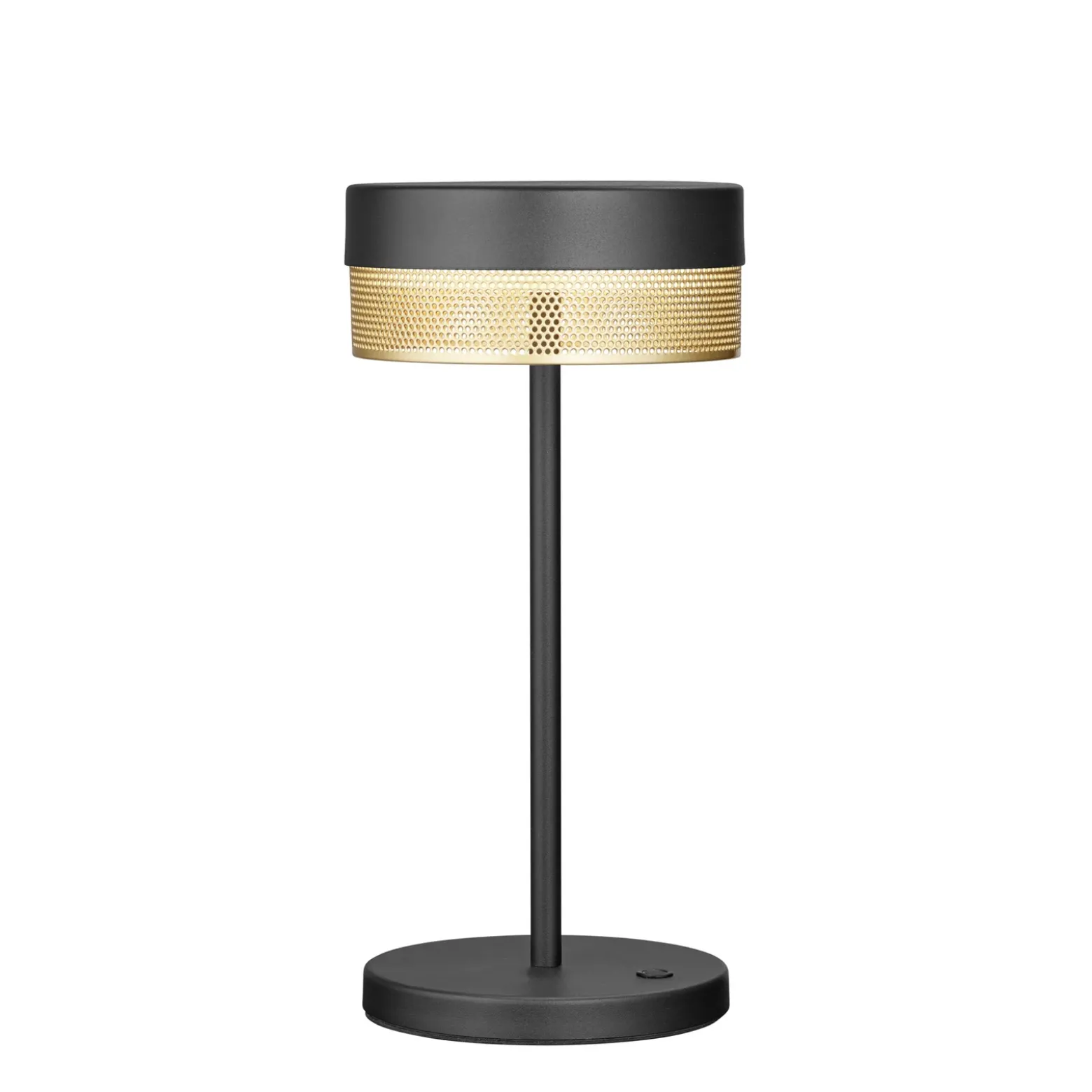 Lámpara de mesa LED Batería recargable de malla, altura 30cm negro/oro