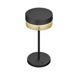 Lámpara de mesa LED Batería recargable de malla, altura 30cm negro/oro