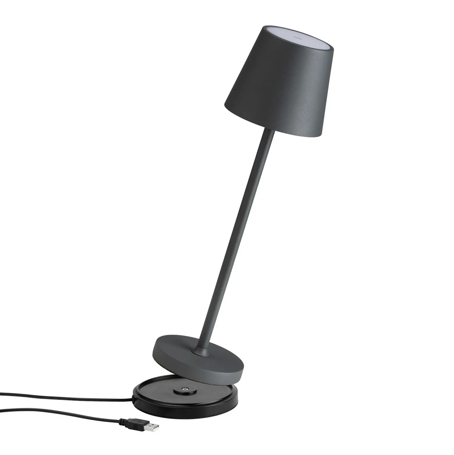Lámpara de mesa LED 5099, batería recargable IP54 atenuable grafito