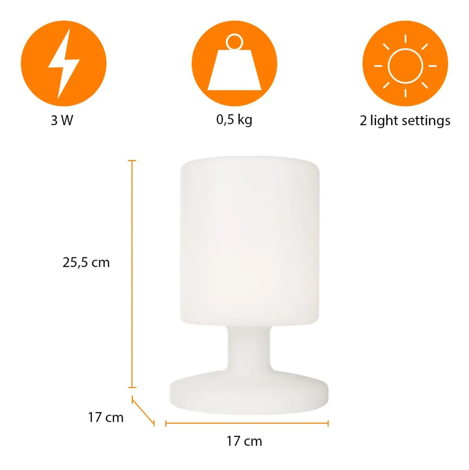Lámpara de mesa LED Ben para interior y exterior, batería recargable