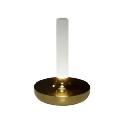 Lámpara de mesa LED Biarritz IP54 batería CCT, oro