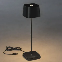 Lámpara de mesa LED Capri para exterior, negro