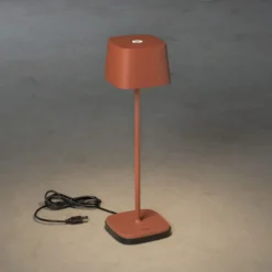 Lámpara de mesa LED Capri para exterior terracotta