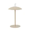 Lámpara de mesa LED con batería de Lindby Kanani, beige, atenuable
