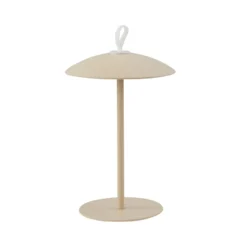 Lámpara de mesa LED con batería de Lindby Kanani, beige, atenuable