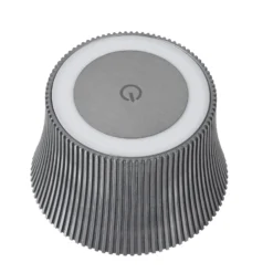 Lámpara de mesa LED con batería recargable Lindby Linor, gris humo, USB,