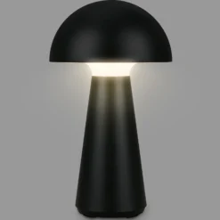 Lámpara de mesa LED Fungo, recargable, negra