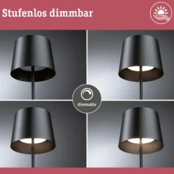 Lámpara de mesa LED Gilo de Paulmann, negra, plástico, IP44
