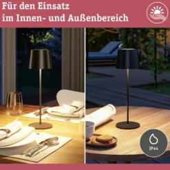 Lámpara de mesa LED Gilo de Paulmann, negra, plástico, IP44