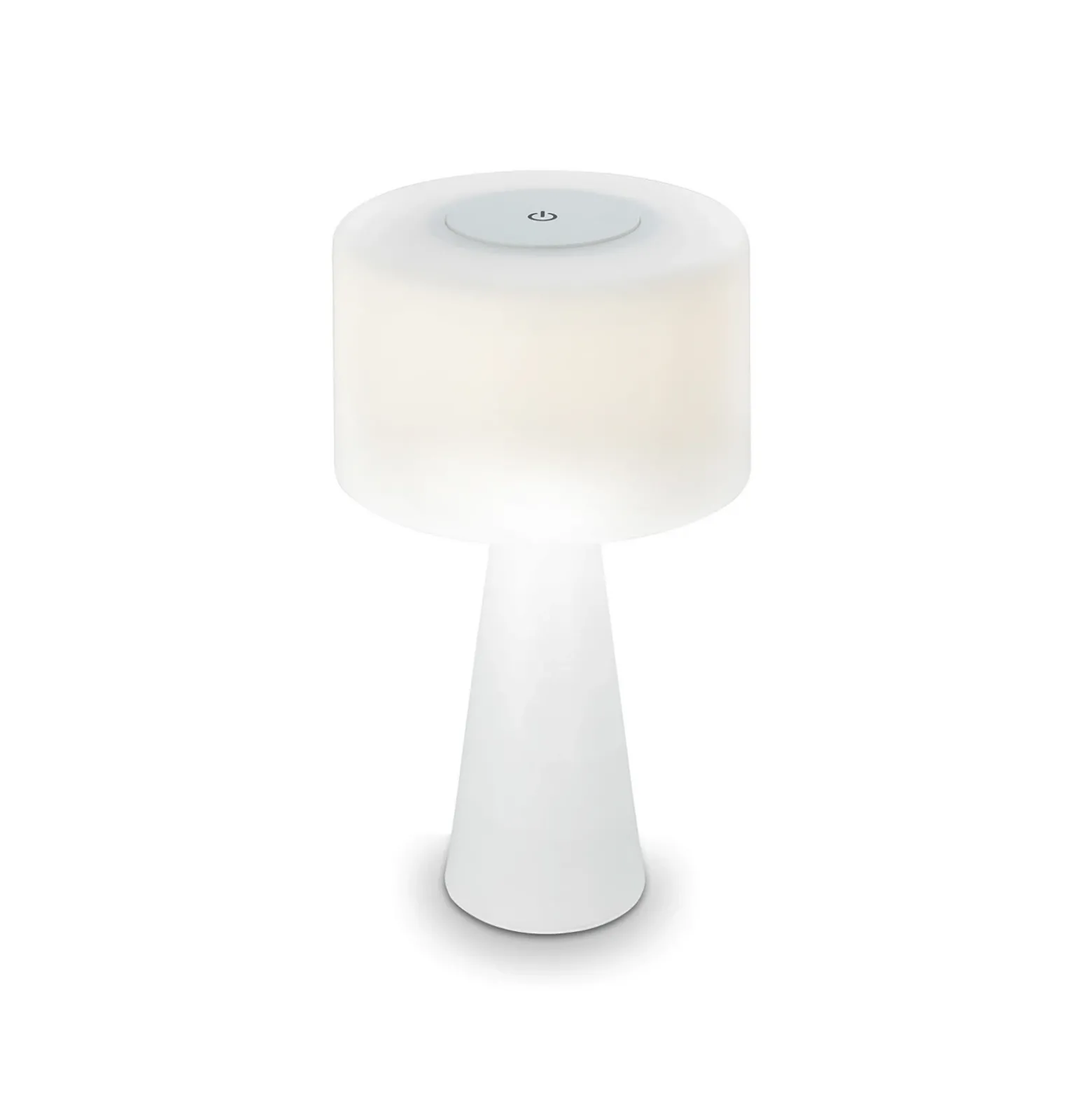 Lámpara de mesa LED Halo, a pilas, blanca