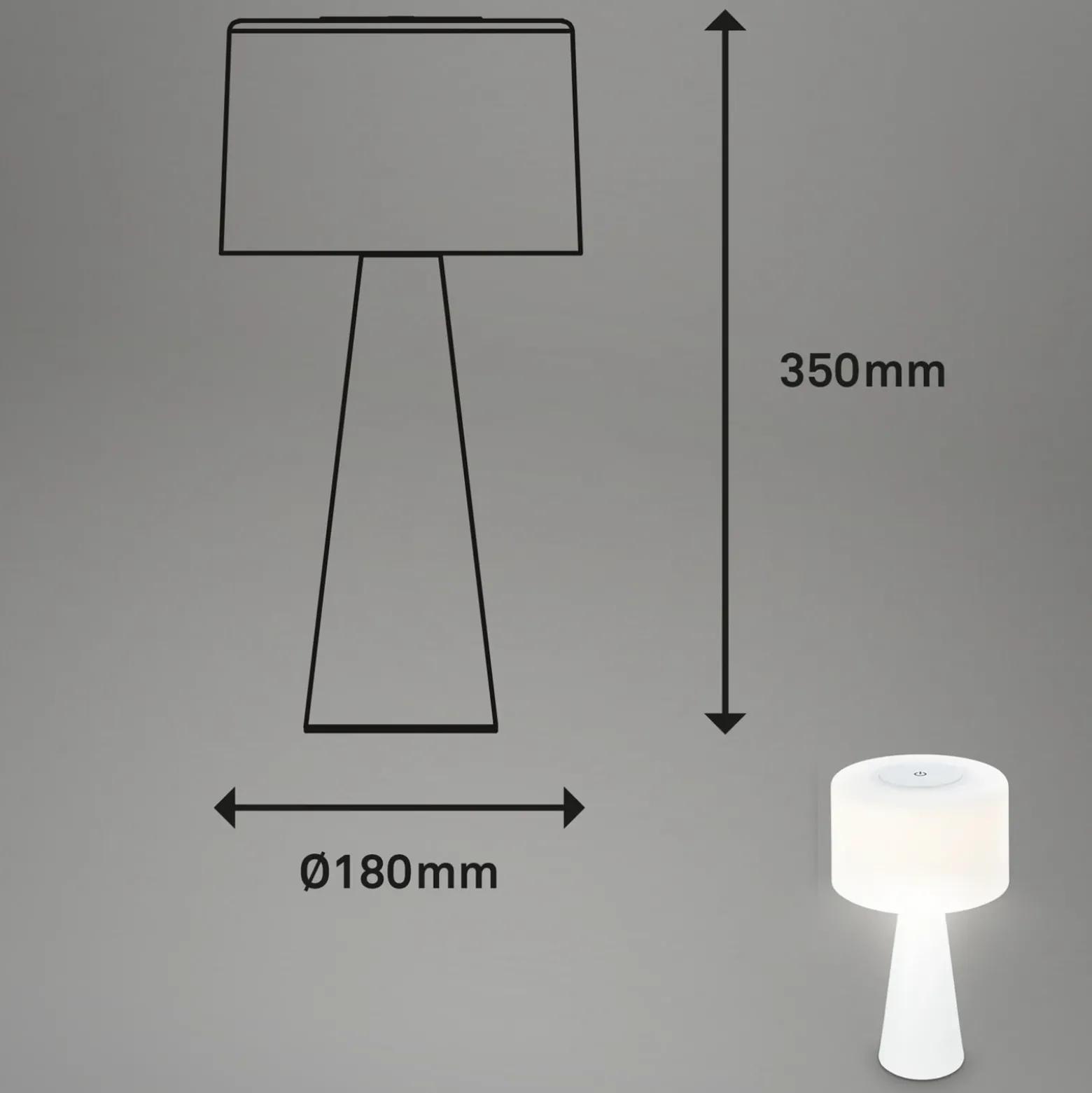 Lámpara de mesa LED Halo, a pilas, blanca