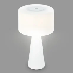 Lámpara de mesa LED Halo, a pilas, blanca