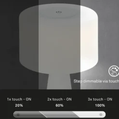 Lámpara de mesa LED Halo, a pilas, blanca