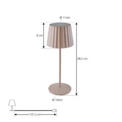 lámpara de mesa LED Lindby Esali, beige, metal, IP65