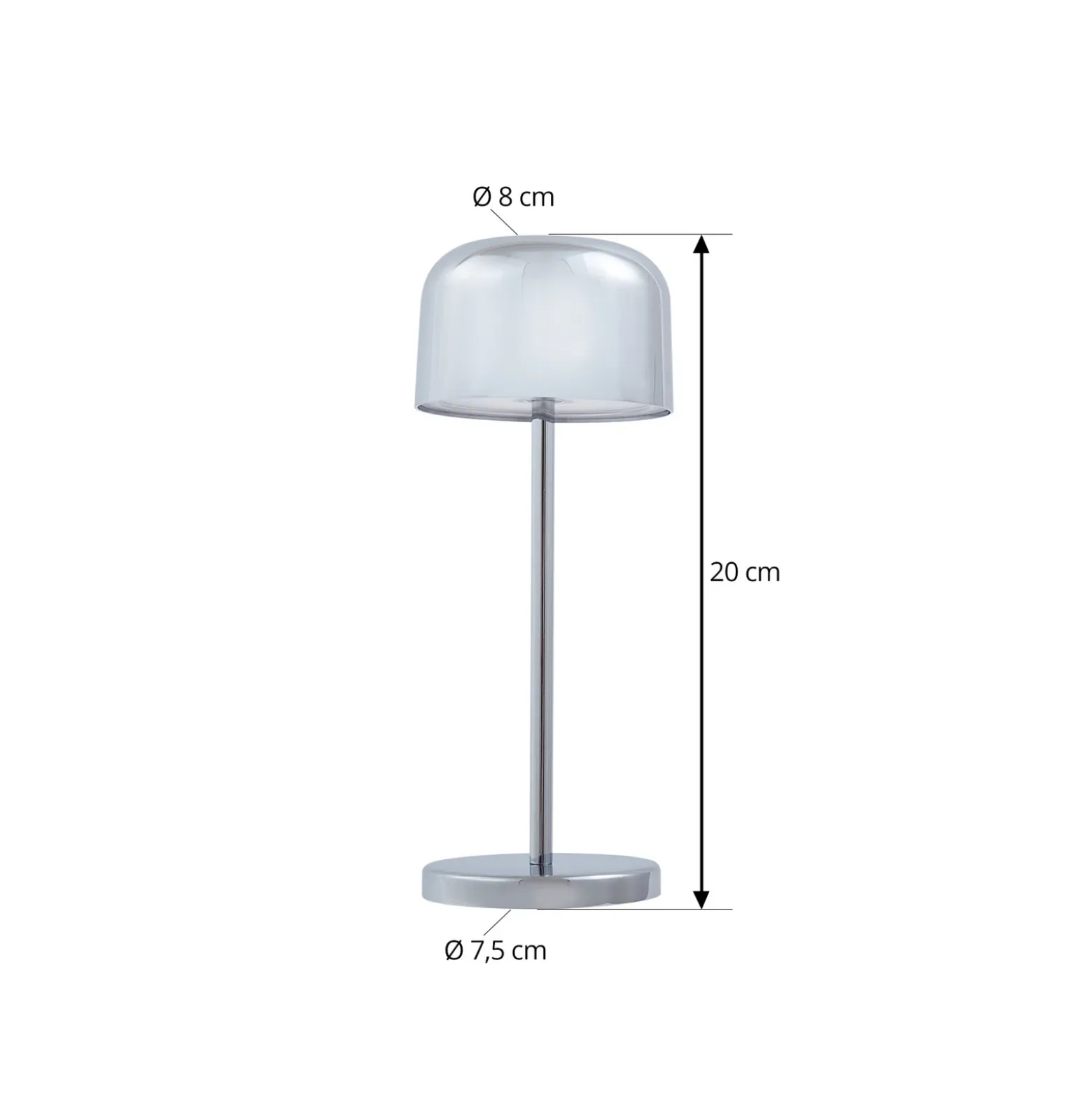 Lámpara de mesa LED Lucande Quill, cromada, CCT, atenuable
