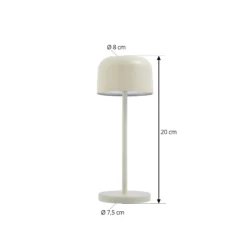 Lámpara de mesa LED Lucande Quill, beige, CCT, atenuable