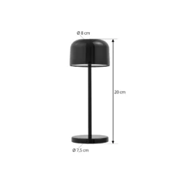 Lámpara de mesa LED Lucande Quill, negra, CCT, atenuable