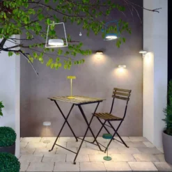 Lámpara de mesa LED Miram, batería, amarillo