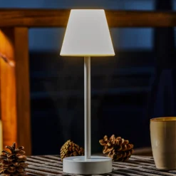 Lámpara de mesa LED Newgarden Lola Slim con batería, blanca