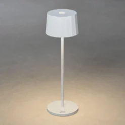 Lámpara de mesa LED Positano para exterior, blanco