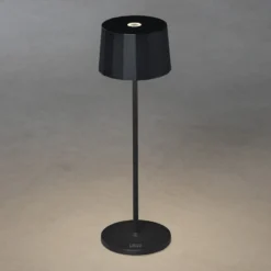 Lámpara de mesa LED Positano para exterior, negro