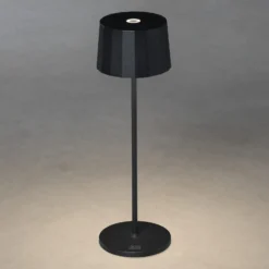 Lámpara de mesa LED Positano para exterior, negro