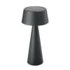 Lámpara de mesa LED recargable Solino, grafito, solar/USB, 26 cm IP44