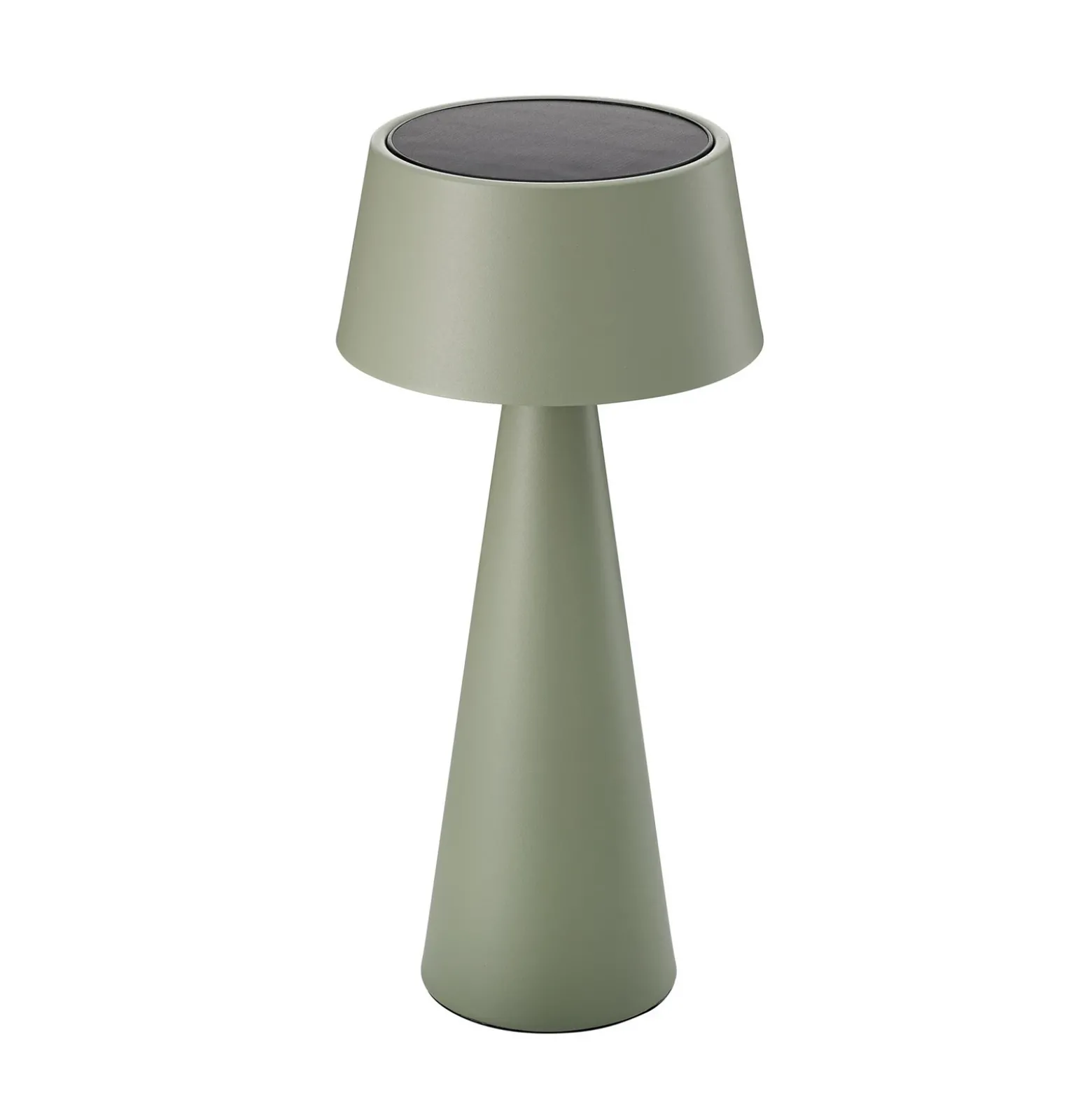 Lámpara de mesa LED recargable Solino, verde, solar/USB, 26 cm, IP44