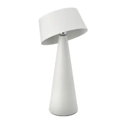 Lámpara de mesa LED recargable Solino, blanca, solar/USB, 26 cm, IP44