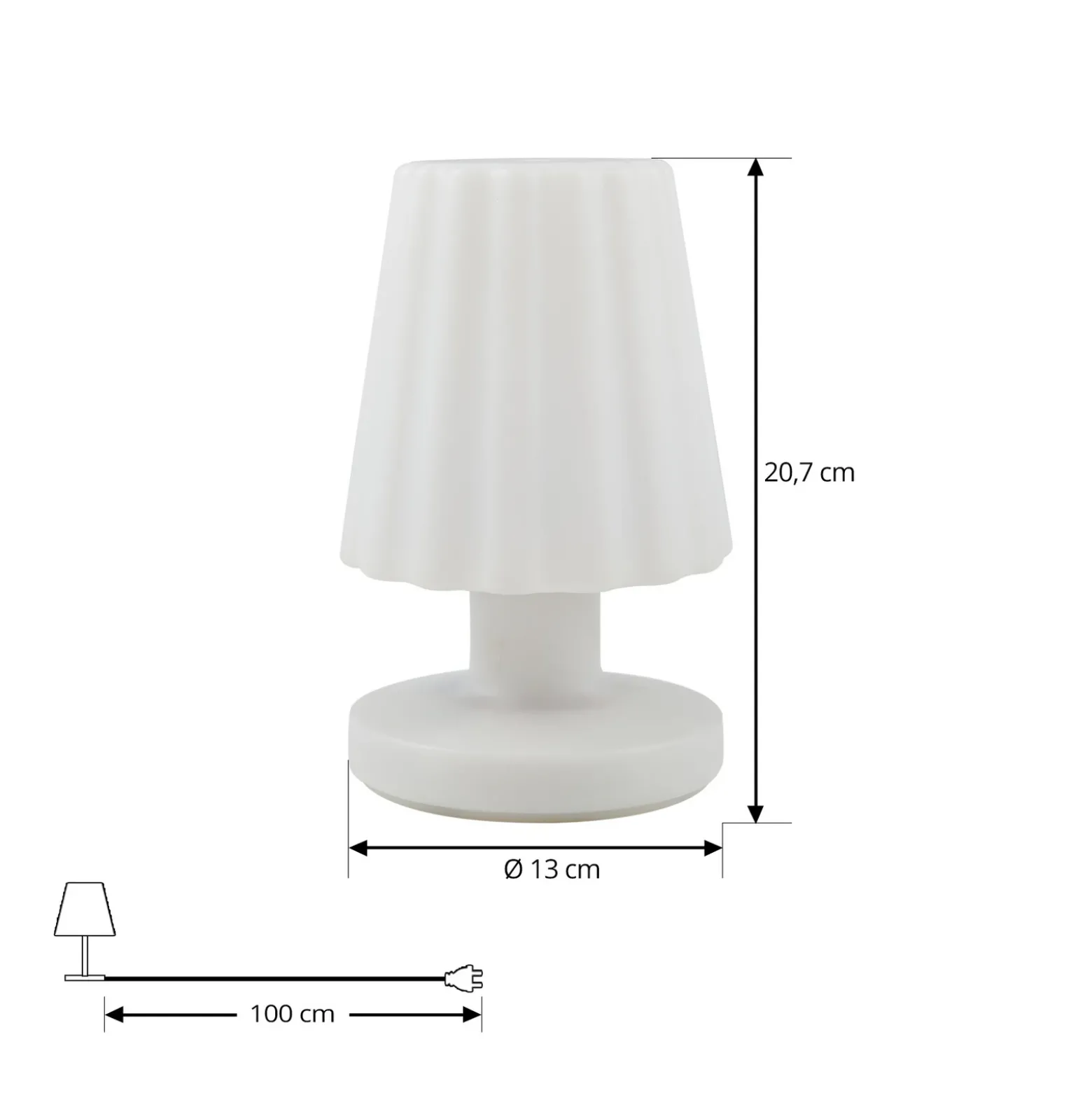 Lámpara de mesa LED recargable Jovem de Lindby, blanca, plástico, RGB