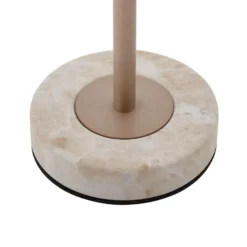 Lámpara de mesa LED recargable Lindby Pippin, dorada/travertino, IP44