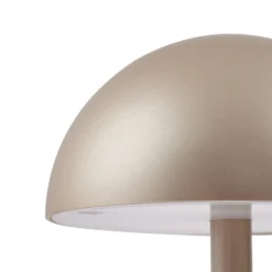 Lámpara de mesa LED recargable Lindby Pippin, dorada/travertino, IP44