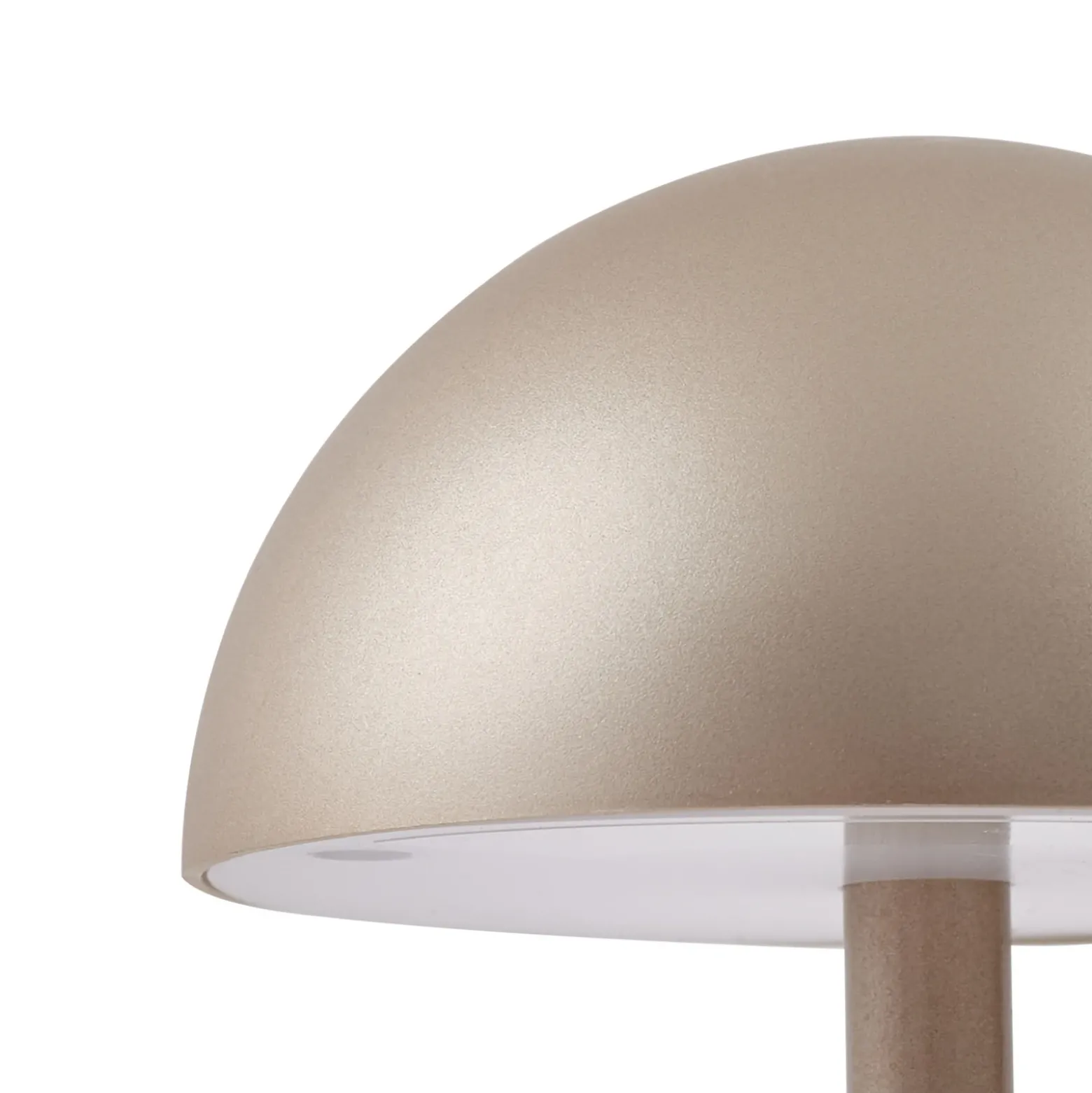 Lámpara de mesa LED recargable Lindby Pippin, dorada/travertino, IP44