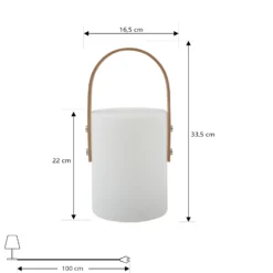 Lámpara de mesa LED recargable para exterior Lindby Juria, blanca, CCT, IP44