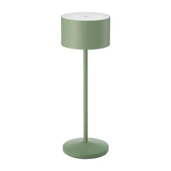 Lámpara de mesa LED recargable Veluna, verde, altura 25 cm, IP44, atenuable, CCT