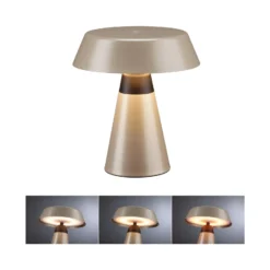 Lámpara de mesa LED recargable Paulmann Lirox, beige/negro, 20 cm, IP44
