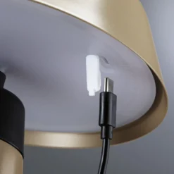 Lámpara de mesa LED recargable Paulmann Lirox, beige/negro, 20 cm, IP44