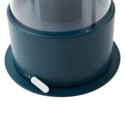 Lámpara de mesa LED recargable Lindby Yvette, azul, IP44, regulador táctil
