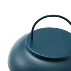 Lámpara de mesa LED recargable Lindby Yvette, azul, IP44, regulador táctil