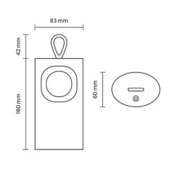 Lámpara de mesa LED recargable Lunari, negro, 16 cm, metal, CCT IP44