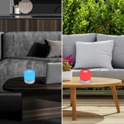 Lámpara de mesa LED recargable Smal, cromo, RGBW, plástico, 7 cm