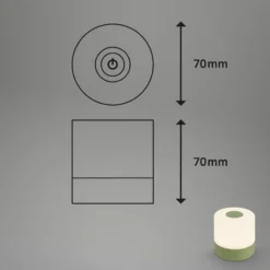 Lámpara de mesa LED recargable Smal, verde, 2.700K, atenuable