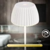 Lámpara de mesa LED recargable Brilo unplugged Riffle, 20 cm, blanca