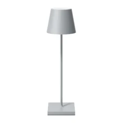 Lámpara de mesa LED recargable Nuindie, USB-C, gris, IP54, atenuable