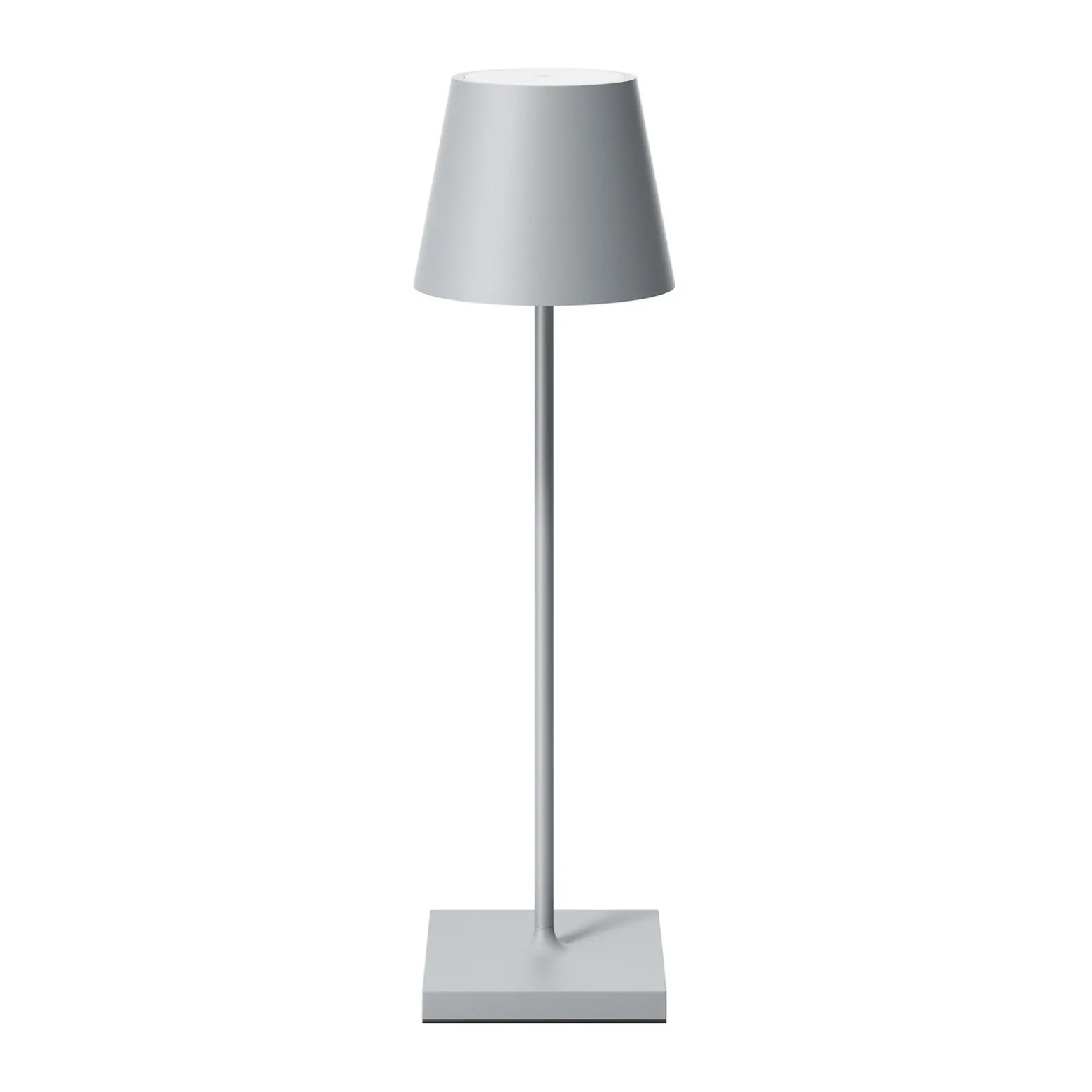 Lámpara de mesa LED recargable Nuindie, USB-C, gris, IP54, atenuable