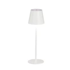 Lámpara de mesa LED recargable Viletto, blanca, IP54