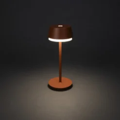 Lámpara de mesa LED recargable Lyon, terracota, IP54, atenuador, CCT, RGB